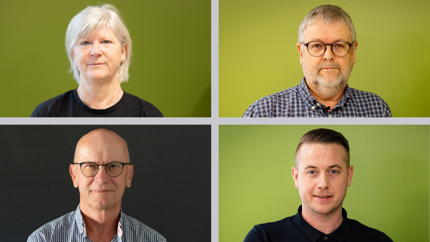 Fagpolitisk leder Anne-Grethe Sveistrup - formand Kristian Gaardsøe - fagpolitisk leder Peter Ottosen og fagpolitisk leder Jesper Hejlman Hermansen.